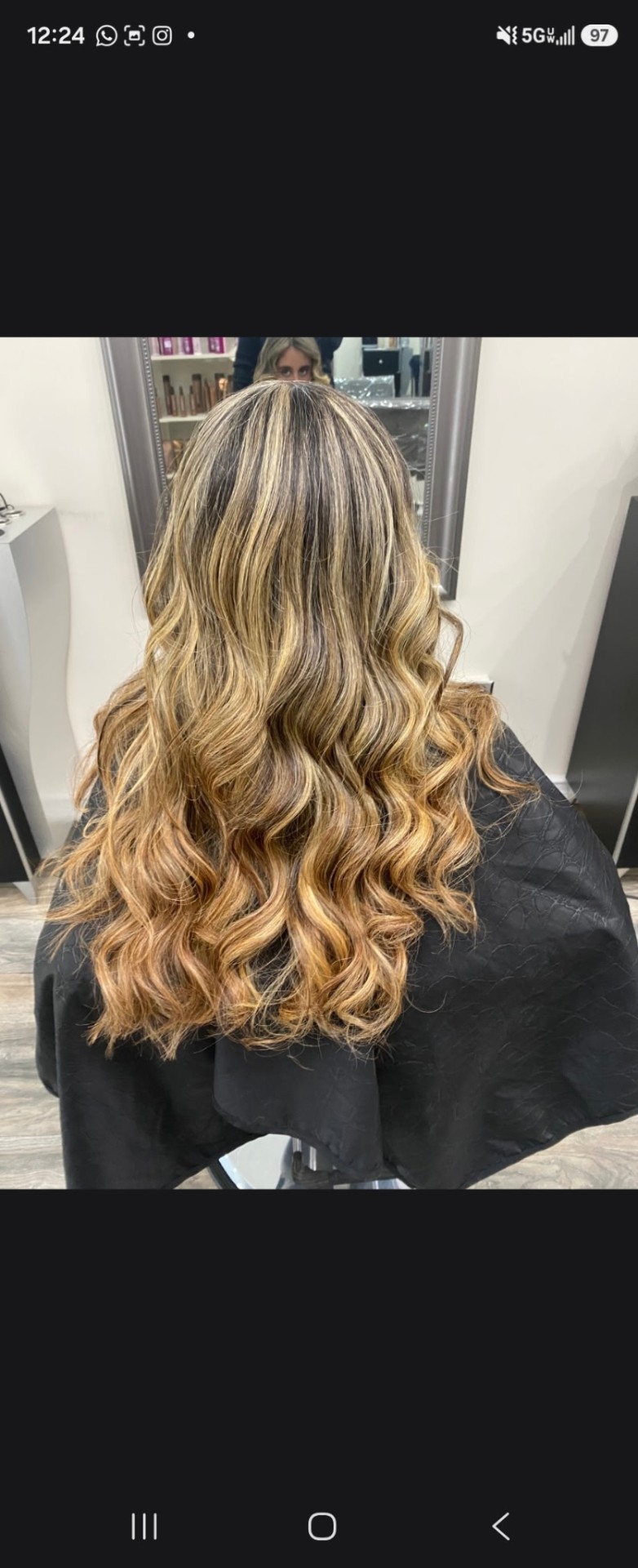 Client hair styled at Phyllis Salon