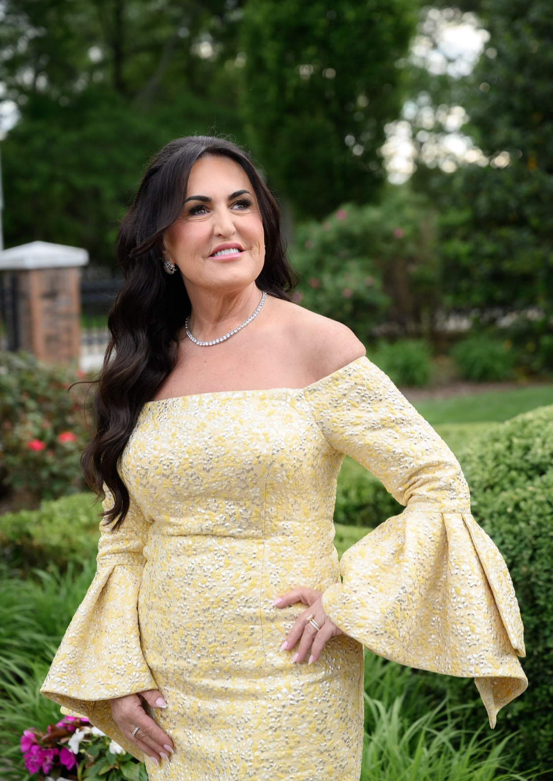 Phyllis in a yellow dress