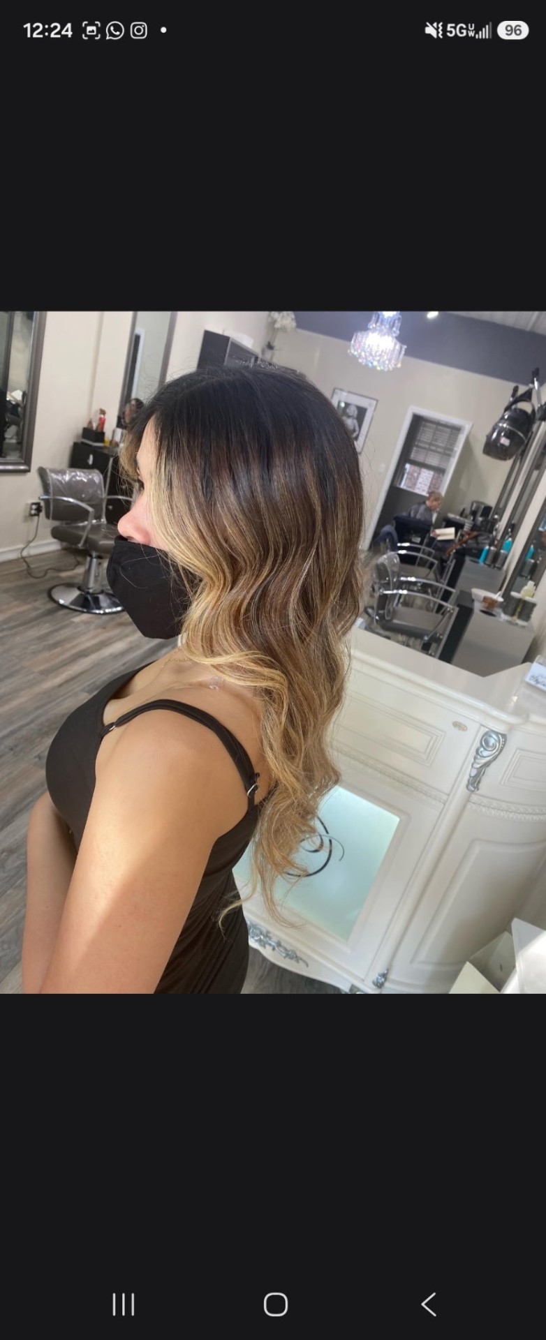 Client hair styled at Phyllis Salon