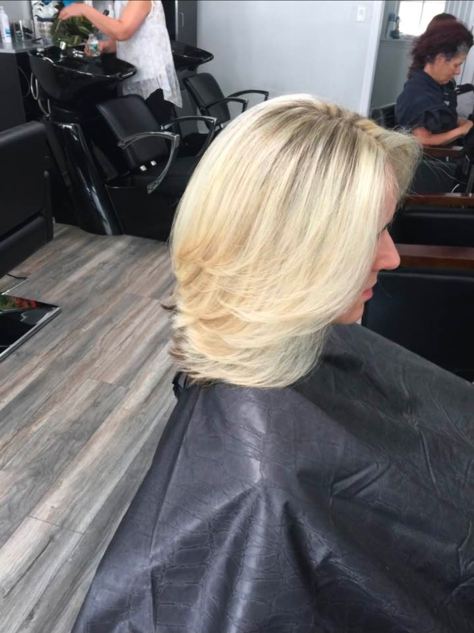 Client hair styled at Phyllis Salon