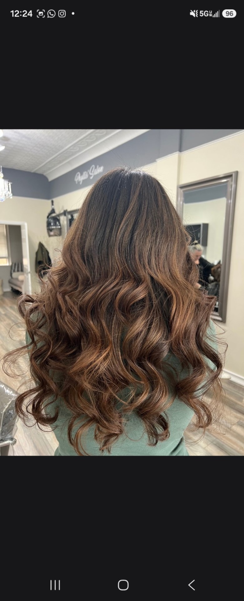 Client hair styled at Phyllis Salon